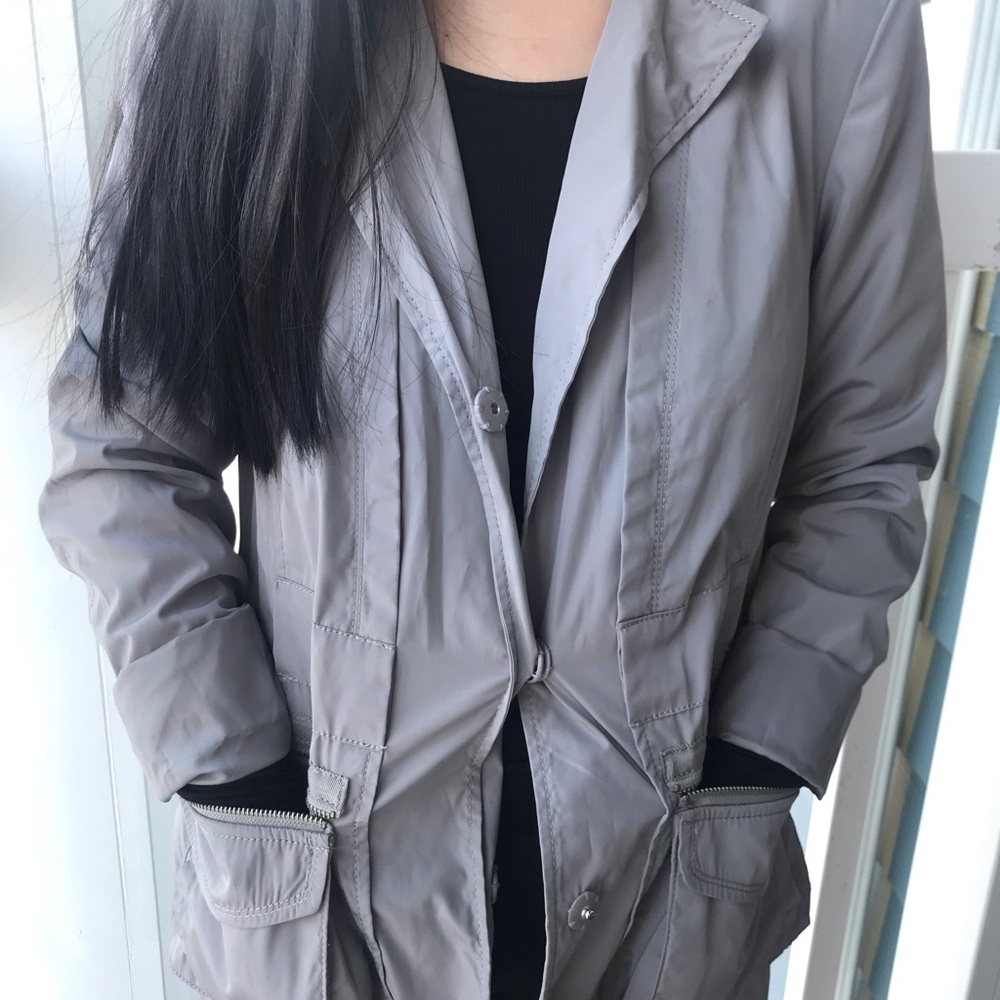 Vince Camuto Grey Blazer Rain Coat